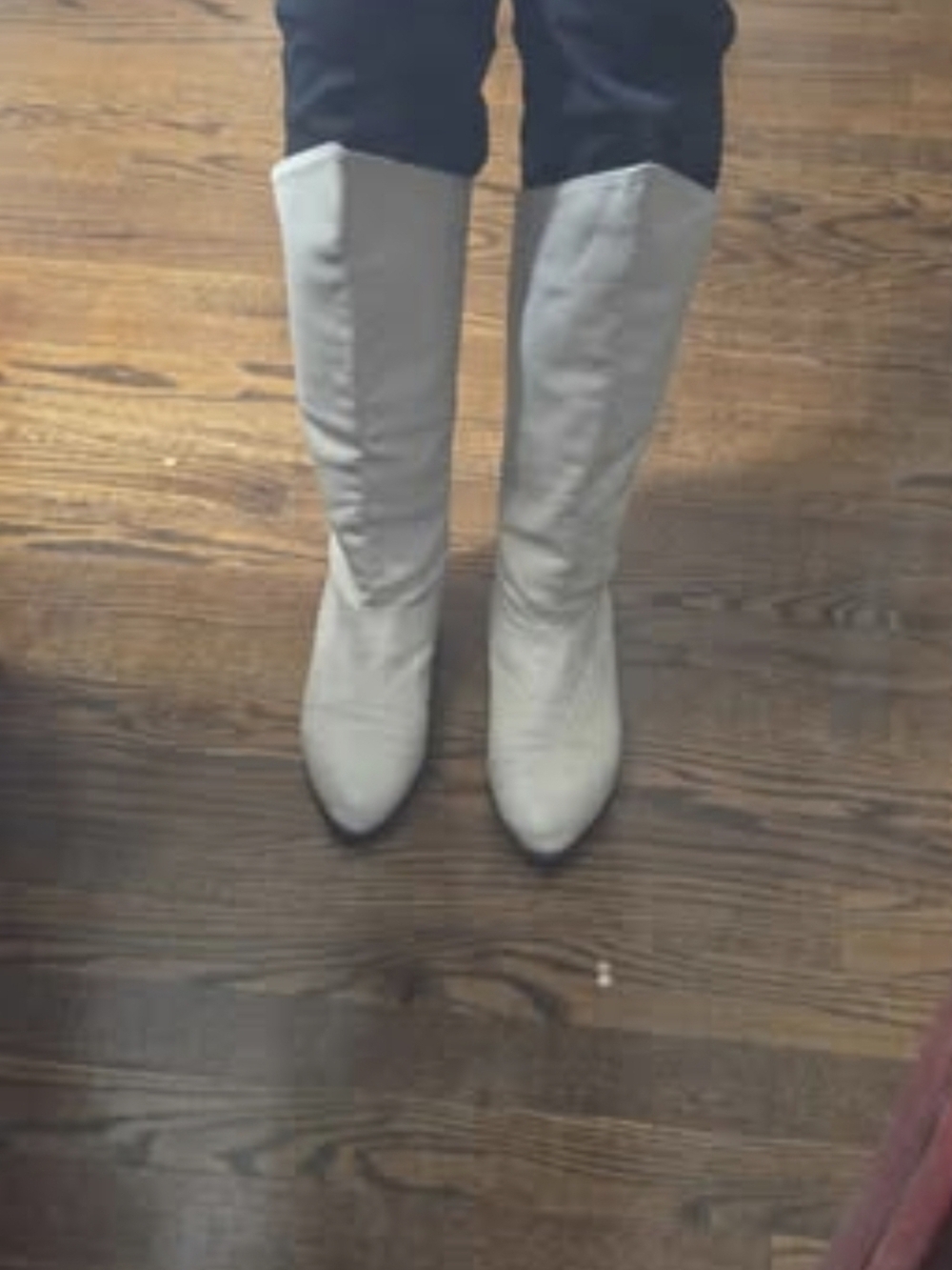 White Leather Pointed Toe Women's Boots